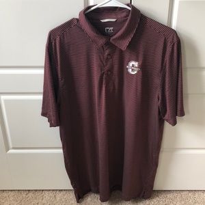 College of Charleston Maroon Striped Dri-Fit Polo